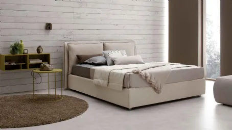 Letto in tessuto Chantal con box contenitore di Spagnol Salotti