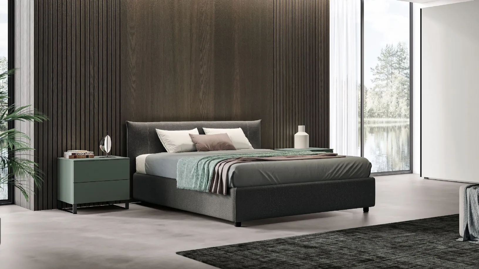 Letto con box contenitore Love me di Spagnol Salotti