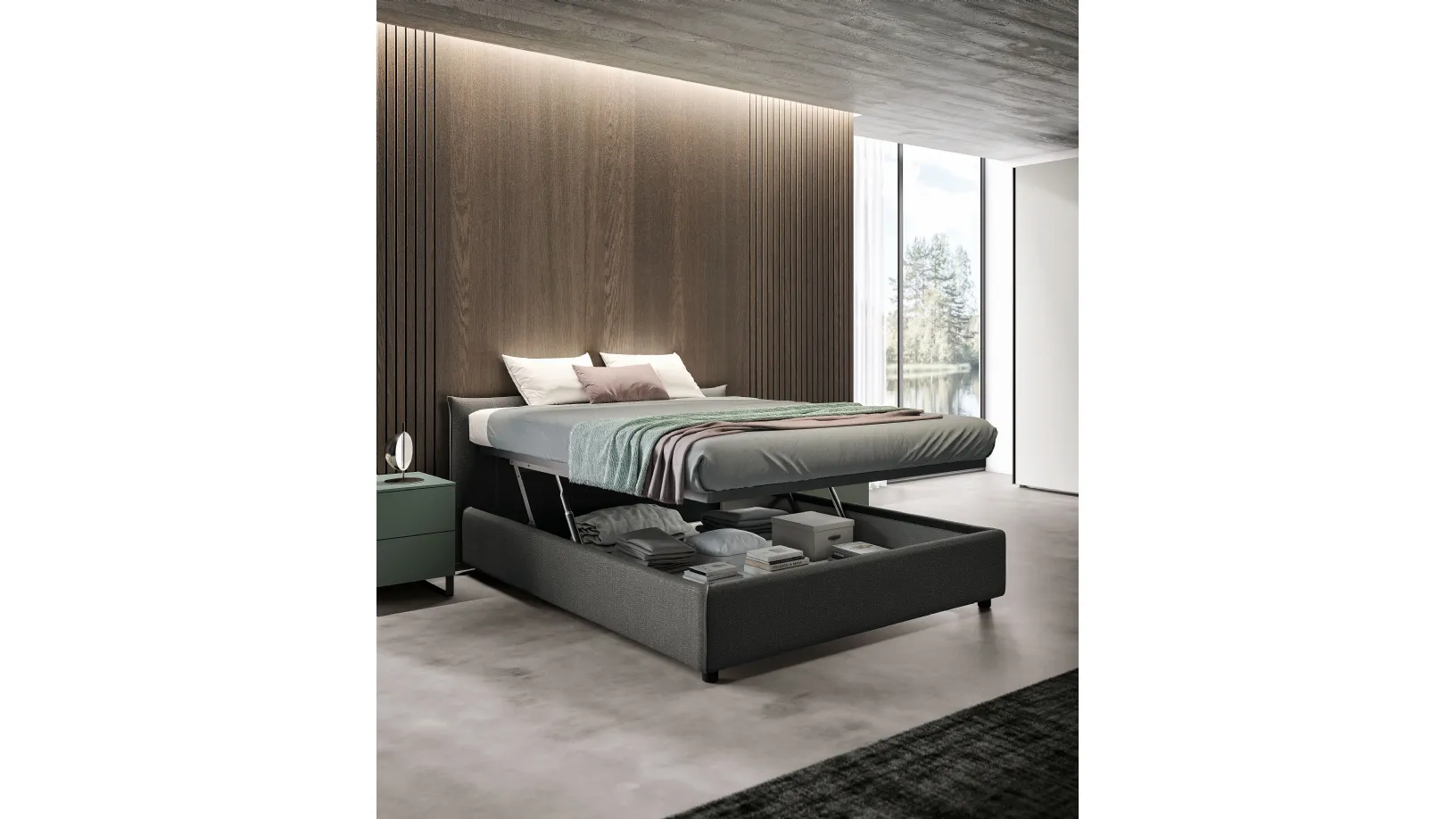 Letto con box contenitore Love me di Spagnol Salotti