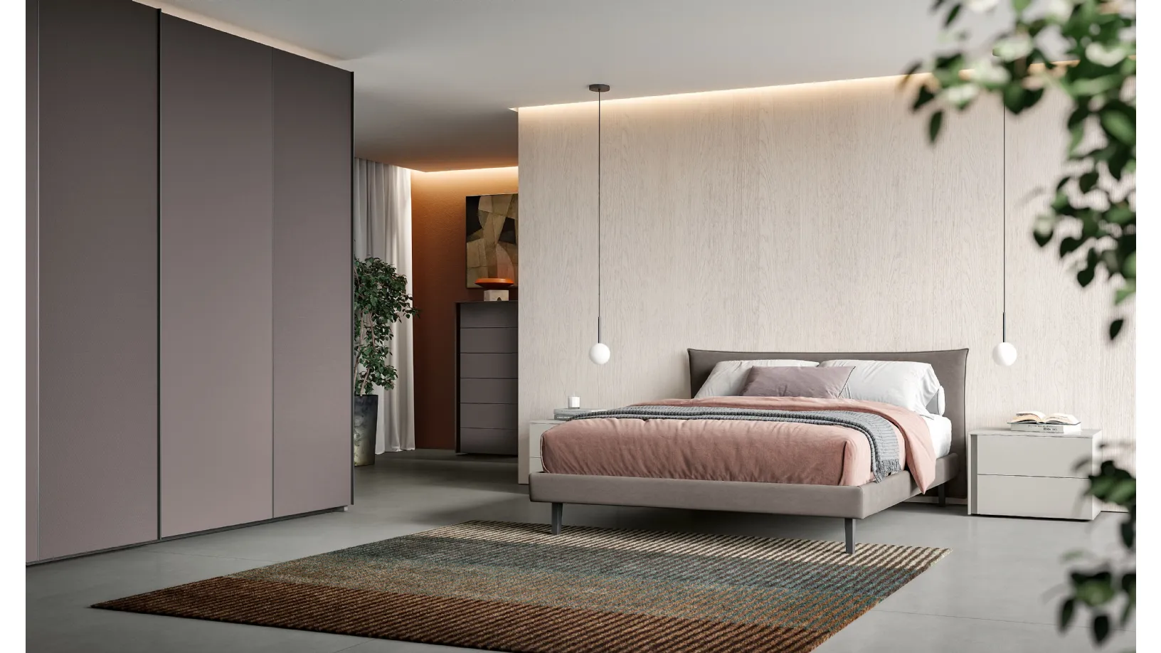 Letto in tessuto Step di Spagnol Salotti