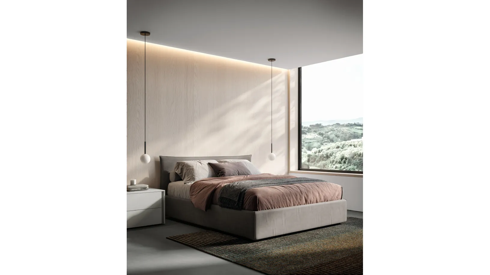 Letto in tessuto Step di Spagnol Salotti