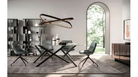 Tavolo fisso Random in vetro di Ozzio